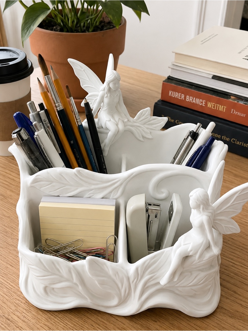 Fairy Desk Organizer | Cute Cottagecore Pen Holder & Office Storage Decor